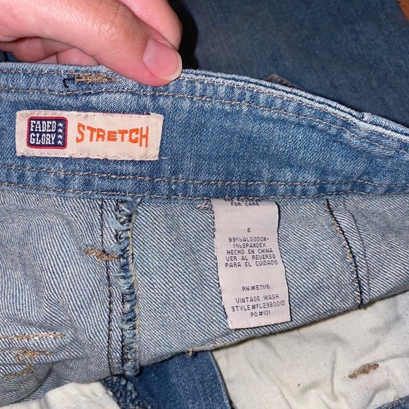 Y2K FADED GLORY STRETCH HIGH WAISTED DENIM SHORTS size 6 - Picture 7 of 7